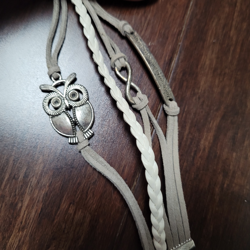 Owl Charm Braided Bracelet